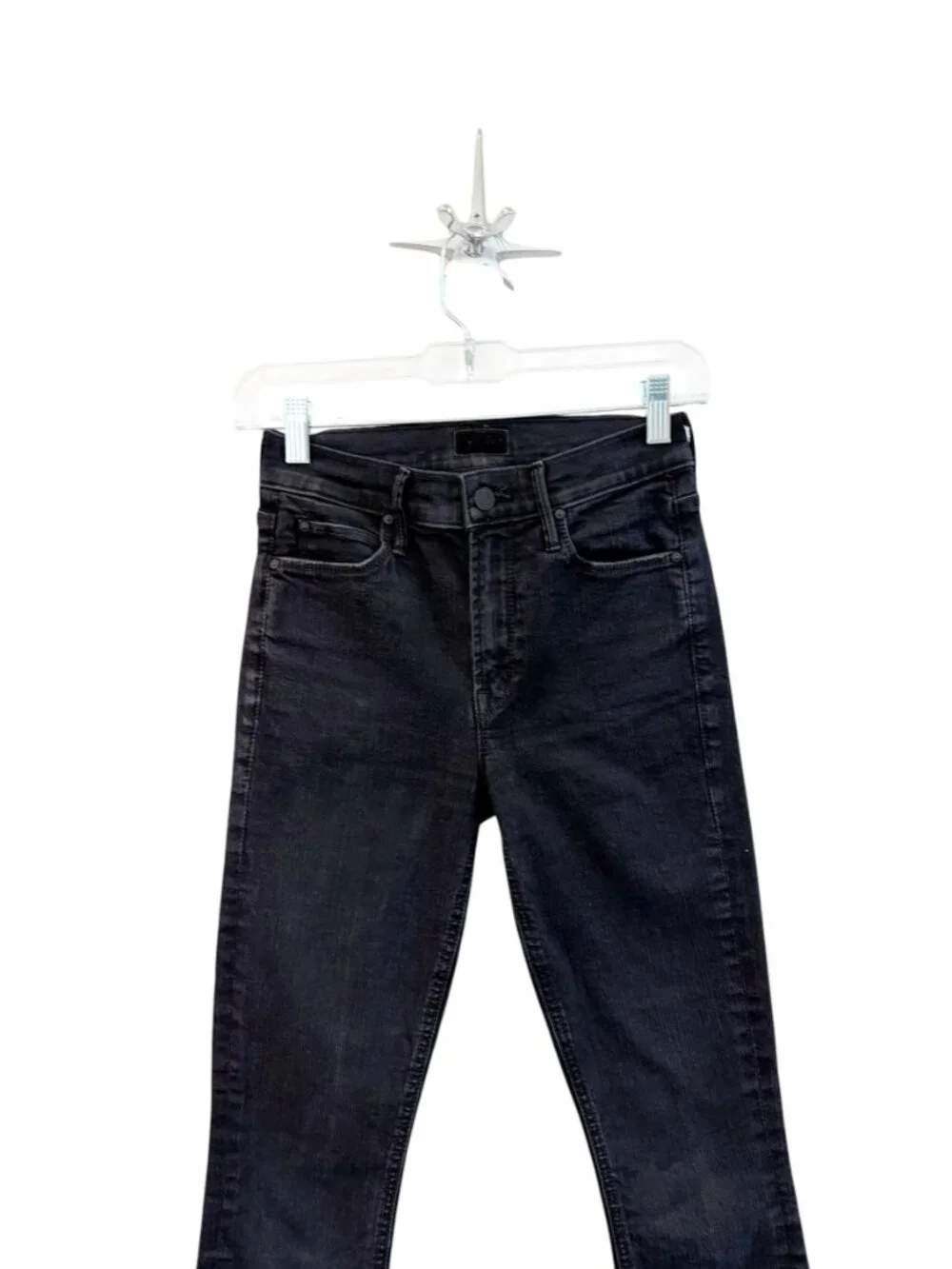 MOTHER Mid-Rise Dazzler Ankle Jeans Black 24